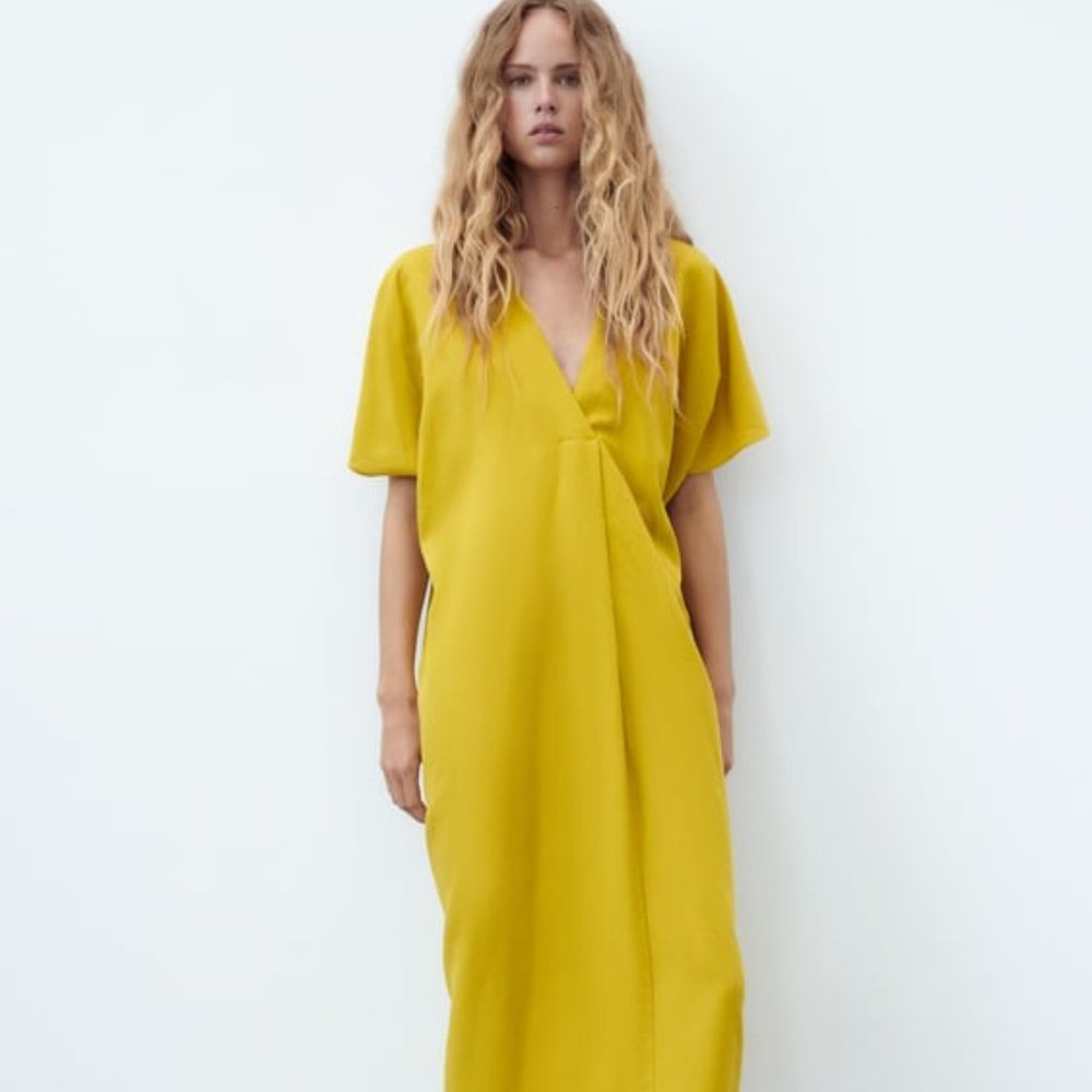 NWT Linen blend midi dress size XS